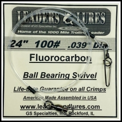 100# 24" Fluorocarbon Leader .039" Dia